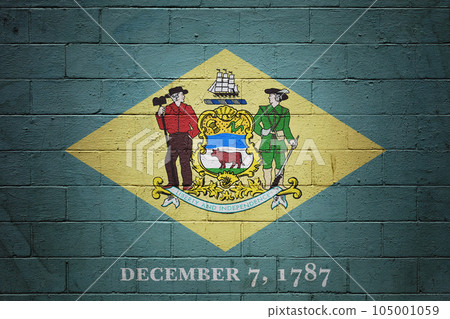 Flag of Delaware painted on a wall 105001059