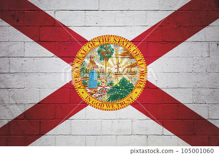 Flag of Florida painted on a wall 105001060