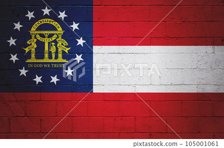 Flag of Georgia painted on a wall 105001061