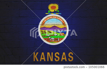 Flag of Kansas painted on a wall 105001066
