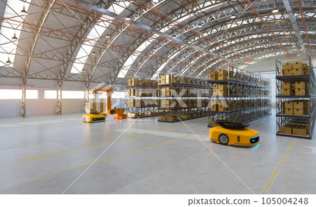 Automated machine transferring box in warehouse Automated machine transferring box in warehouse 105004248