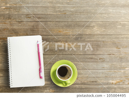 Office desk with notebook and coffee Office desk with notebook and coffee 105004495
