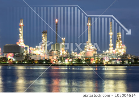 Oil gas refinery or petrochemical plant with concept of business. Oil gas refinery or petrochemical plant with concept of business. 105004614