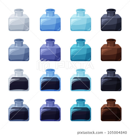 Ink bottle illustration material set Ink bottle illustration material set 105004840