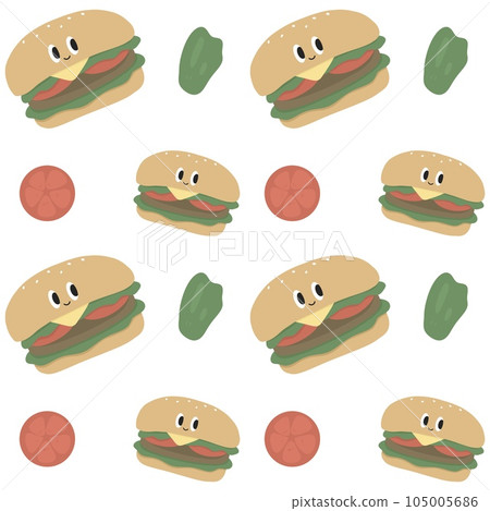 burger cartoon pattern burger cartoon pattern 105005686