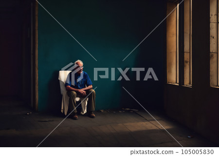 一個孤獨的老人站在空蕩蕩的房間裡的圖像 2:AI 生成的圖像 一個孤獨的老人站在空蕩蕩的房間裡的圖像 2:AI 生成的圖像 105005830