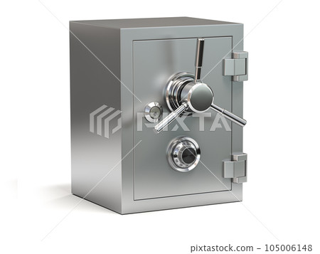 Bank vault safe isolated on white. Security and protection. 105006148