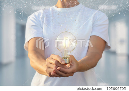 Concept of emerging ideas from a network of connections. 105006705