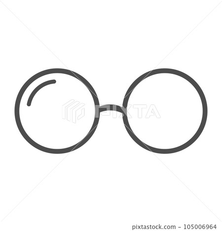 Round glasses simple line drawing vector icon illustration Round glasses simple line drawing vector icon illustration 105006964