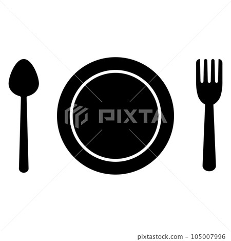 plate and cutlery icon vector 105007996