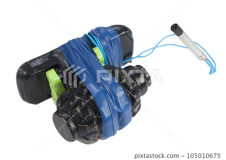 Improvised Explosive Device (IED) made from hand grenade with cell phone 105010675