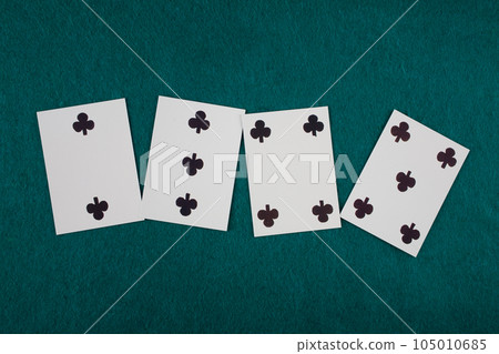 Old west era playing card on gambling table. Old west era playing card on gambling table. 105010685