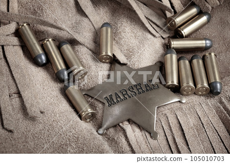 Old west marshal badge with ammunition Old west marshal badge with ammunition 105010703