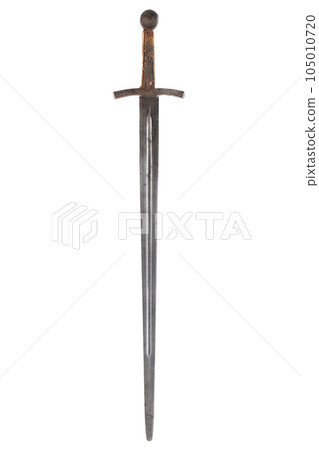 Medieval sword isolated on white. 105010720