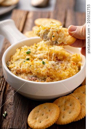 Jalapeno cheese dip with crackers Jalapeno cheese dip with crackers 105012755
