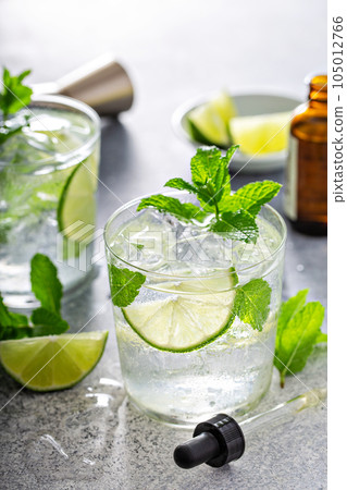 Refreshing summer mojito cocktail 105012766