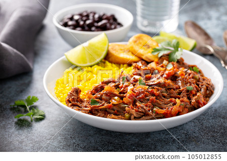 Ropa vieja, flank steak dish with rice Ropa vieja, flank steak dish with rice 105012855