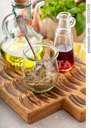 Herbs, spices with oil and vinegar Herbs, spices with oil and vinegar 105012939
