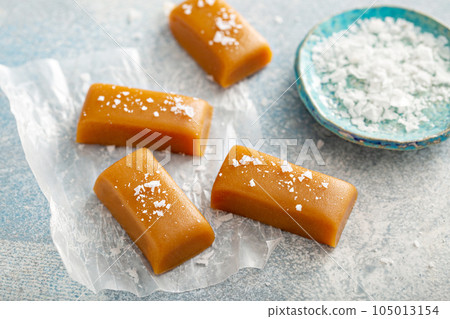 Homemade salted caramel candy Homemade salted caramel candy 105013154