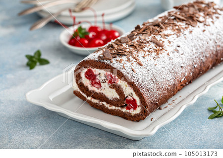 Black forest swiss roll 105013173
