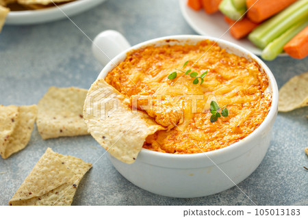 Buffalo chicken dip with chips Buffalo chicken dip with chips 105013183