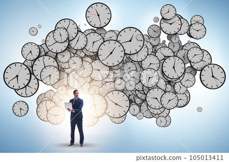 Time management concept with businessman Time management concept with businessman 105013411