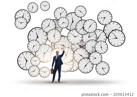 Time management concept with businessman Time management concept with businessman 105013412