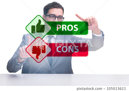 Concept of choosing pros and cons Concept of choosing pros and cons 105013621