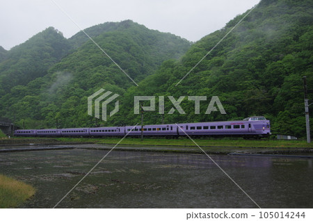 特急八雲系列381(超級八雲彩色)白備線備中神代附近 特急八雲系列381(超級八雲彩色)白備線備中神代附近 105014244
