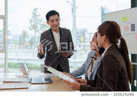 Business people advisor. Business team of financial analyze about company's graph profit. finance, strategy, meeting concept Business people advisor. Business team of financial analyze about company's graph profit. finance, strategy, meeting concept 105014266