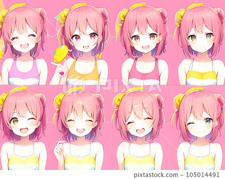 Girl illustration material 105014491
