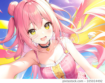 Girl illustration material 105014492
