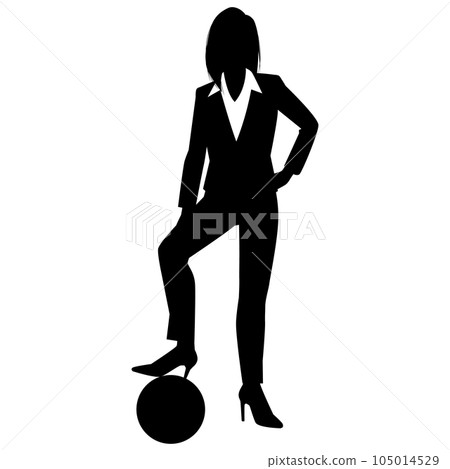 Soccer ball and female businessman 105014529