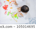 child playing with paint 105014695