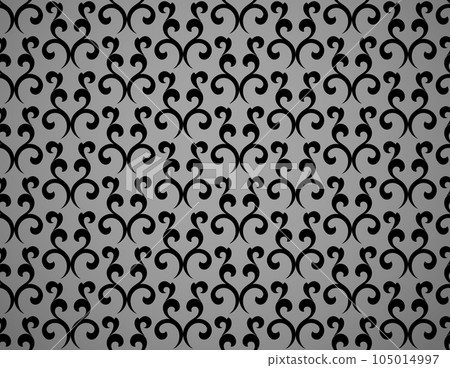 Flower pattern. Seamless gray and black ornament. Graphic vector background. Ornament for fabric, wallpaper, packaging 105014997