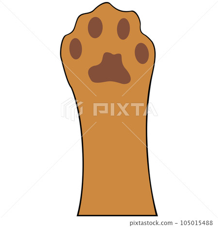 Cat leg clipart icon flat design on transparent background, animal isolated clipping path element Cat leg clipart icon flat design on transparent background, animal isolated clipping path element 105015488