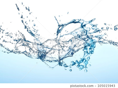 抽象波浪和飛濺的 3d 插圖 105015943