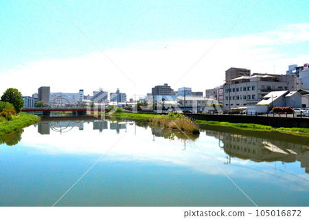 從舊日光街道(新町橋)下游往春日部市和古利根公園橋方向看 從舊日光街道(新町橋)下游往春日部市和古利根公園橋方向看 105016872