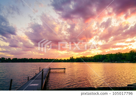 Sunset on Wing Lake 105017796