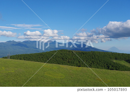 View of the Yatsugatake mountain range toward Mt. Fuji from Kirigamine Fujimidai 105017893