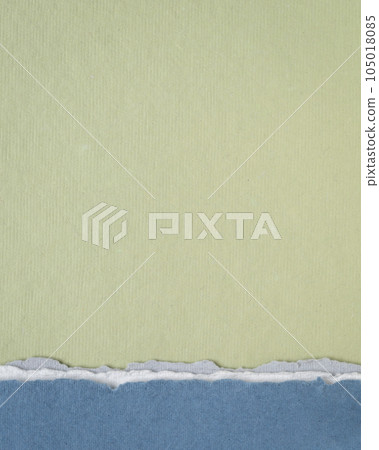 abstract paper landscape in blue and green pastel tones - collection of handmade rag papers 105018085
