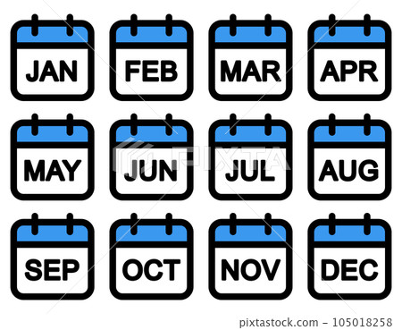 日曆圖標(英文月份) 日曆圖標(英文月份) 105018258