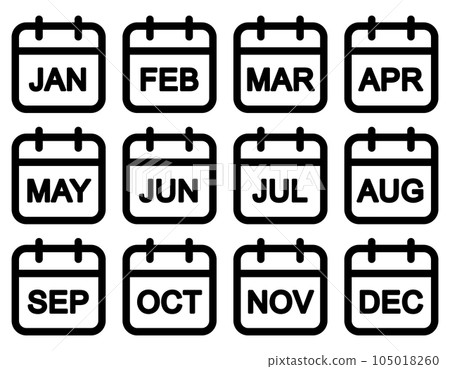 日曆圖標(英文月份) 日曆圖標(英文月份) 105018260