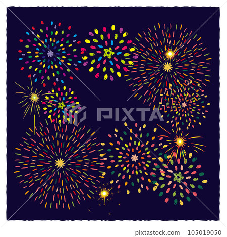Fireworks frame night view background material 105019050