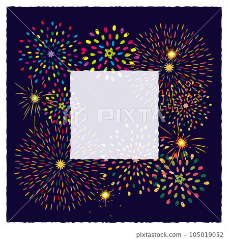 Fireworks frame night view background material 105019052