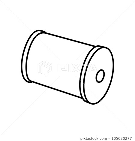 Sewing threads doodle. Vector outline illustration isolated on white 105020277