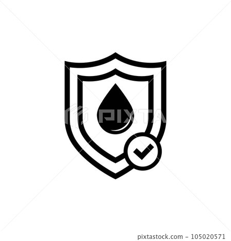 Waterproof icon. Water repellent surface symbol concept isolated on white background. Vector illustration 105020571