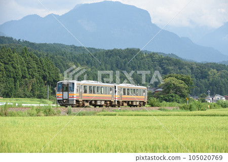 穿過稻田的大糸線上的 Kiha 120 系列 穿過稻田的大糸線上的 Kiha 120 系列 105020769