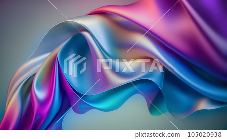 Abstract Design Background with Waves of Bright Colorful Silk 105020938