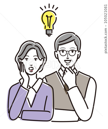 A senior couple with a brilliant idea A senior couple with a brilliant idea 105021081